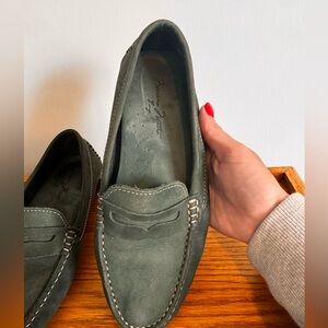 Massimo Matteo Olive Suede Loafers